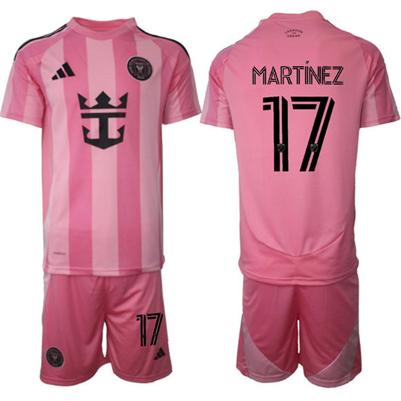 Men's Inter Miami CF 17 Josef Martínez 25 26 Pink Home Soccer Jersey Suit