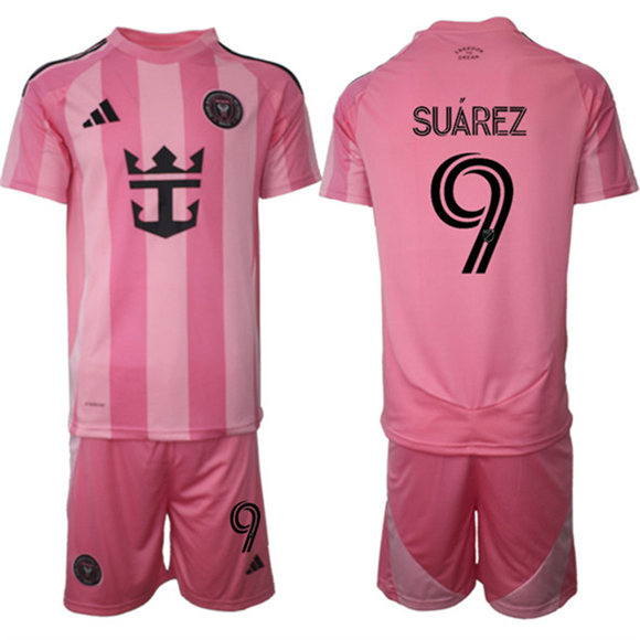 Men's Inter Miami CF 9 Luis Suárez 25 26 Pink Home Soccer Jersey Suit