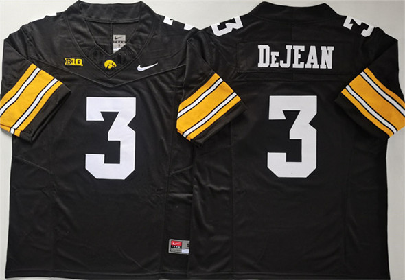 Men's Iowa Hawkeyes 3 Cooper DeJean Black F.U.S.E. Stitched Jersey