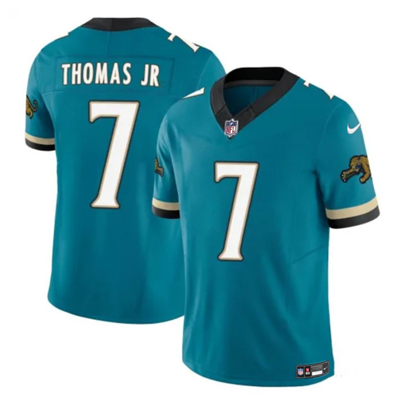 Men's Jacksonville Jaguars 7 Brian Thomas Jr Teal 2025 F.U.S.E. Prowler Throwback Vapor Untouchable Football Stitched Jersey