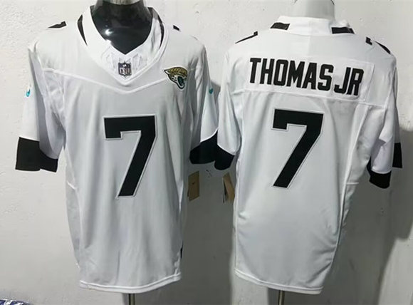 Men's Jacksonville Jaguars 7 Brian Thomas Jr White 2025 F.U.S.E. Vapor Limited Football Stitched Jersey