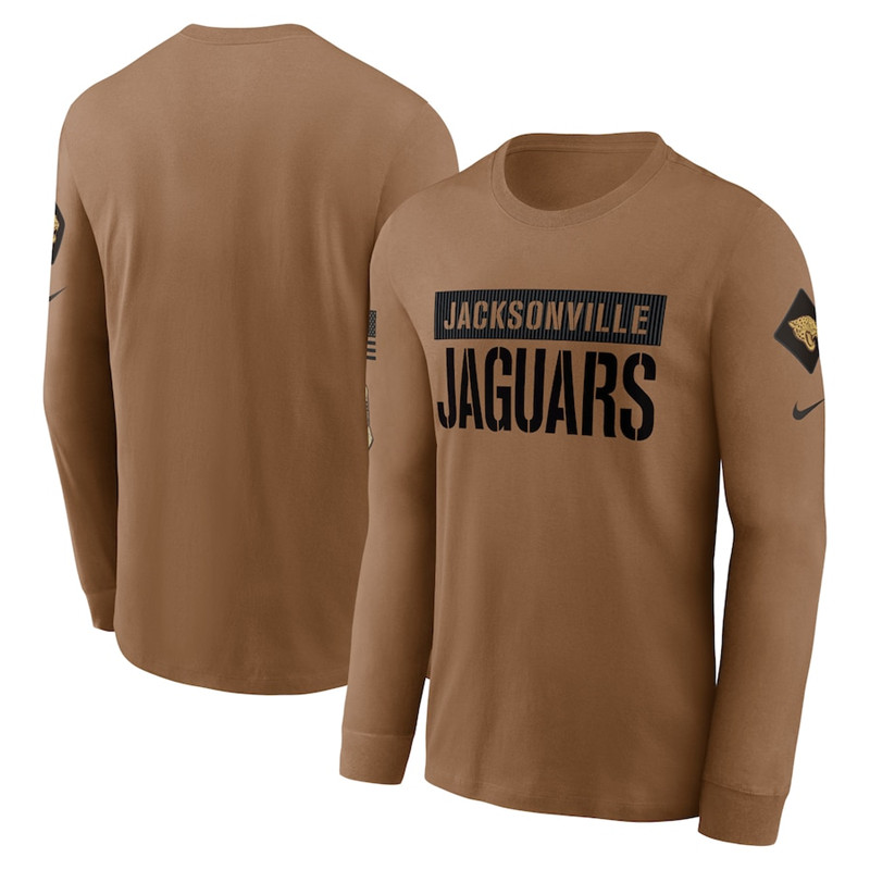 Men's Jacksonville Jaguars Nike Brown 2023 Salute To Service Long Sleeve T Shirt