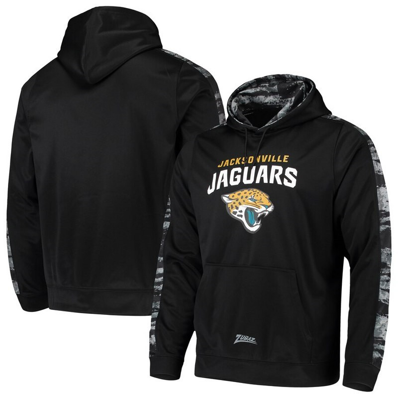 Men's Jacksonville Jaguars Zubaz Black Tonal Oxide Pullover Hoodie
