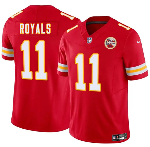 Men's Kansas City Chiefs 11 Jalen Royals Red 2025 Draft F.U.S.E. Vapor Untouchable Limited Football Stitched Jersey