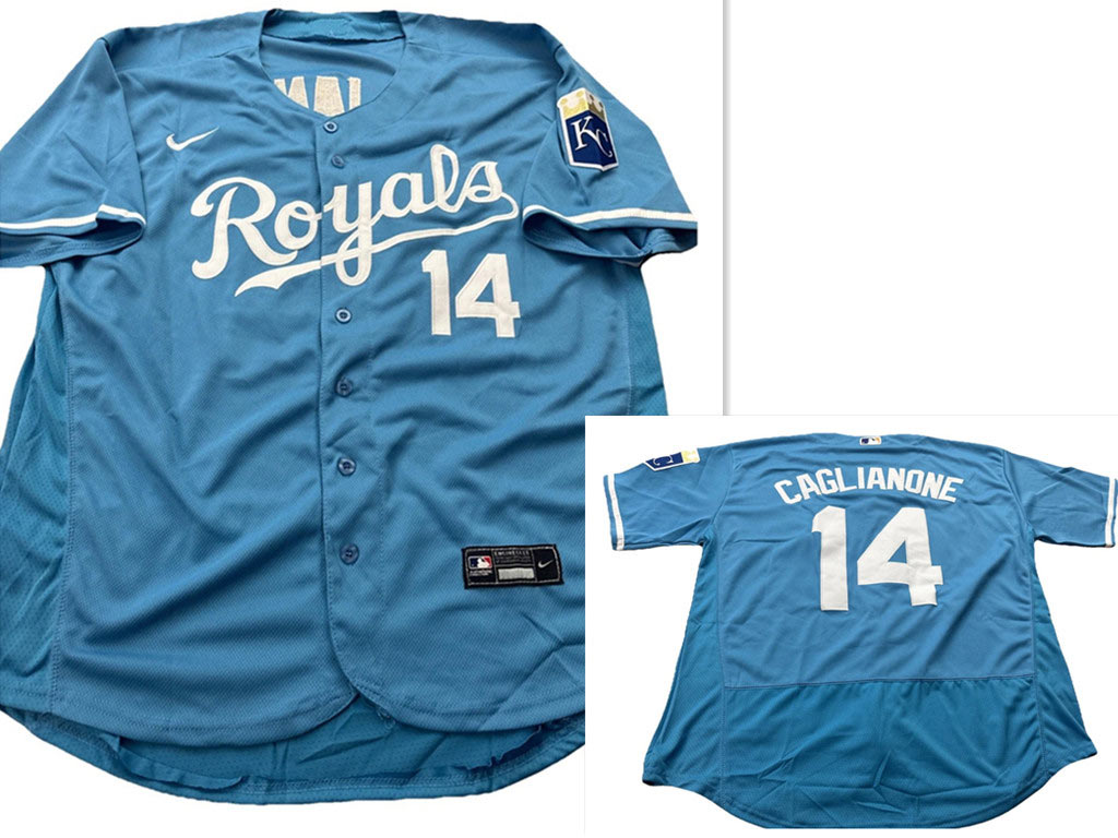 Men's Kansas City Royals 14 Jac Caglianone Light Blue Flexbase Stitched MLB Jersey