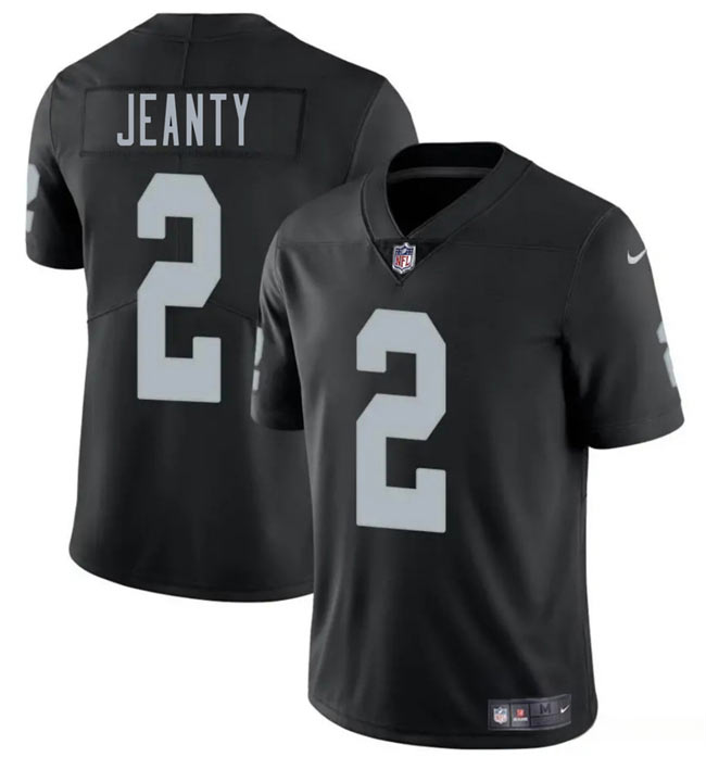 Men's Las Vegas Raiders 2 Ashton Jeanty Black 2025 Draft Vapor Untouchable Limited Football Stitched Jersey