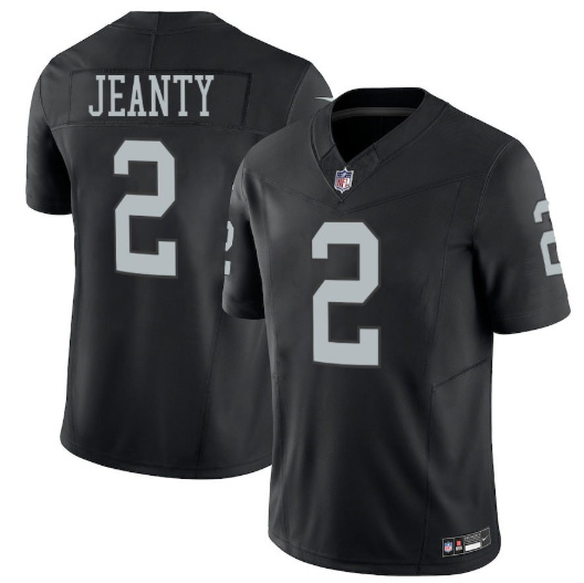 Men's Las Vegas Raiders 2 Ashton Jeanty Black 2025 F.U.S.E. Vapor Stitched Football Jerseys