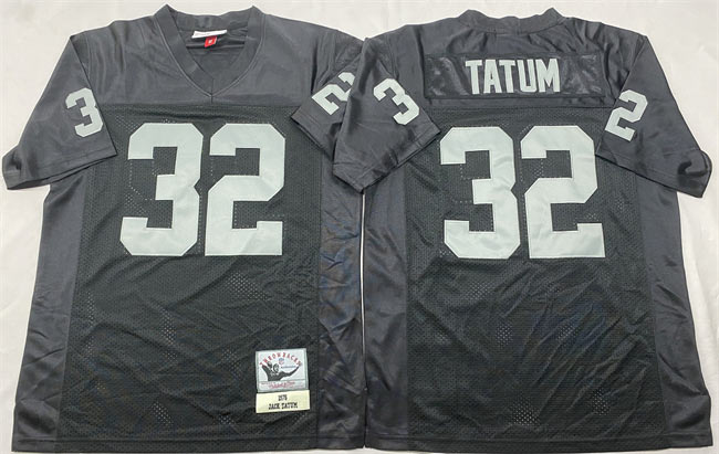 Men's Las Vegas Raiders 32 Jack Tatum Black Throwback Football Stitched Jersey