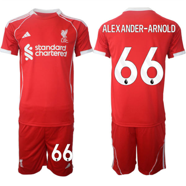 Men's Liverpool 66 Trent Alexander Arnold 2025 Red Home Soccer Jersey Suit