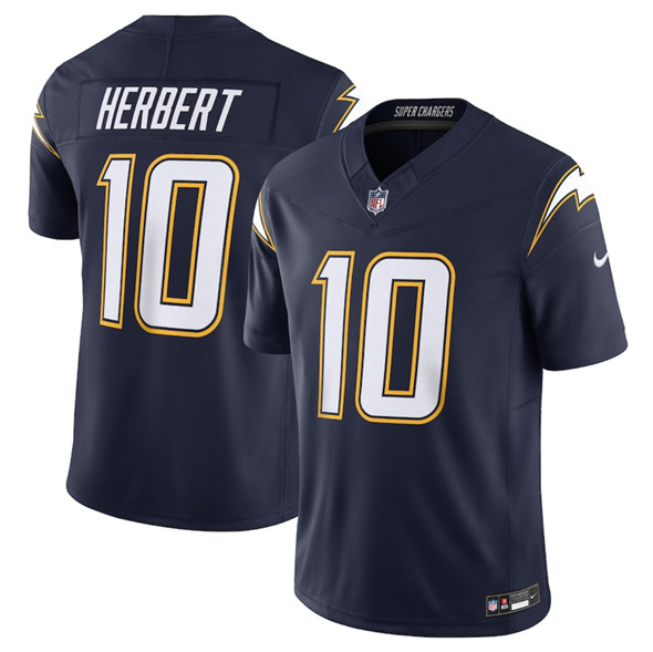Men's Los Angeles Chargers 10 Justin Herbert Navy 2025 F.U.S.E. Alternate Vapor Limited Football Stitched Jersey