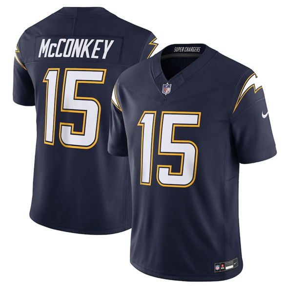 Men's Los Angeles Chargers 15 Ladd McConkey Navy 2025 F.U.S.E. Alternate Vapor Limited Football Stitched Jersey
