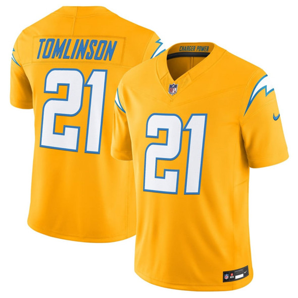 Men's Los Angeles Chargers 21 LaDainian Tomlinson Gold 2025 F.U.S.E. Alternate Vapor Limited Football Stitched Jersey