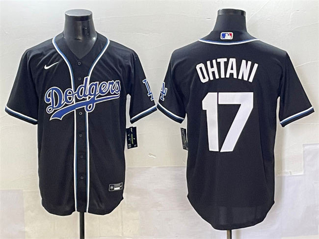 Men's Los Angeles Dodgers 17 Shohei Ohtani Black Fashion Stitched Baseball Jersey