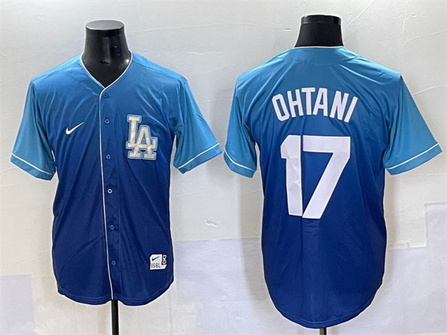 Men's Los Angeles Dodgers 17 Shohei Ohtani Blue Stitched Baseball Jersey