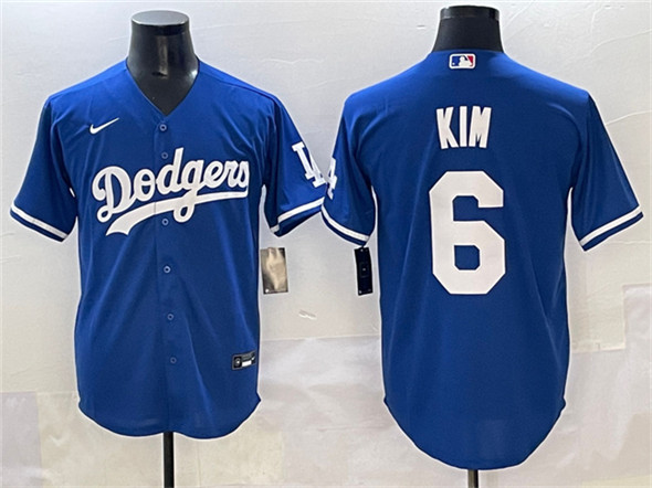 Men's Los Angeles Dodgers 6 Hyeseong Kim Royal Cool Base Stitched Baseball Jersey
