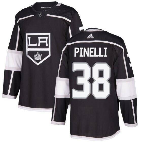 Men's Los Angeles Kings 38 Francesco Pinelli Black Stitched Hockey Jersey