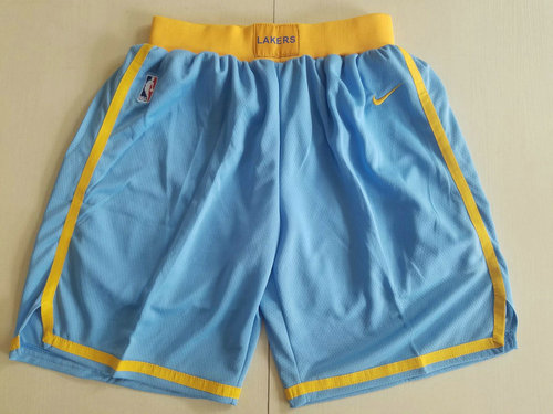 Men's Los Angeles Lakers  Light Blue Swingman Basketball Shorts