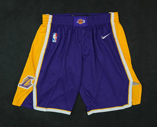 Men's Los Angeles Lakers Purple 2017 2018  Swingman Stitched NBA Shorts