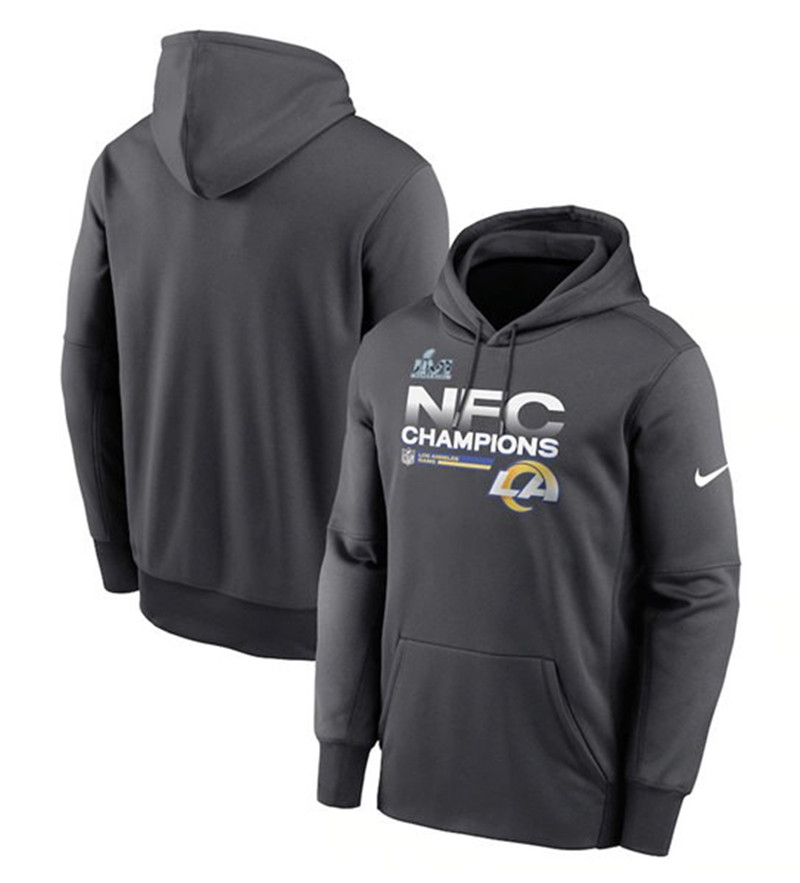 Men's Los Angeles Rams Nike Black 2022 NFC Champions Pullover Hoodie