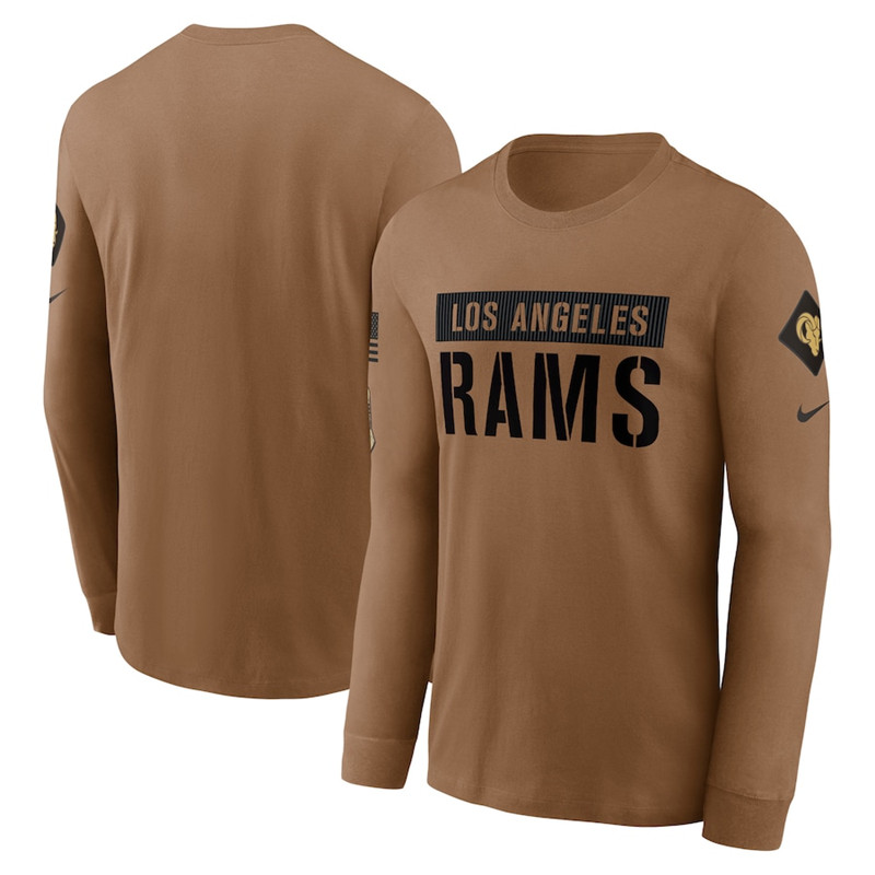 Men's Los Angeles Rams Nike Brown 2023 Salute To Service Long Sleeve T Shirt