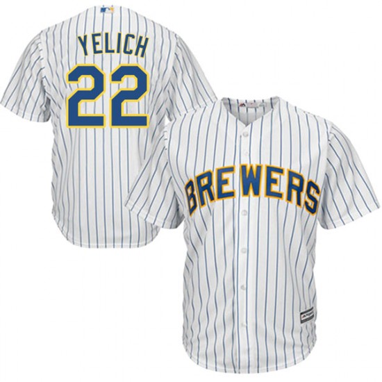 Men's Majestic Christian Yelich Milwaukee Brewers Player White Cool Base Alternate Jersey