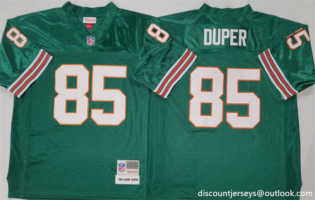 Men's Miami Dolphins 85 Mark Duper Aqua Throwback Stitched Football Jersey