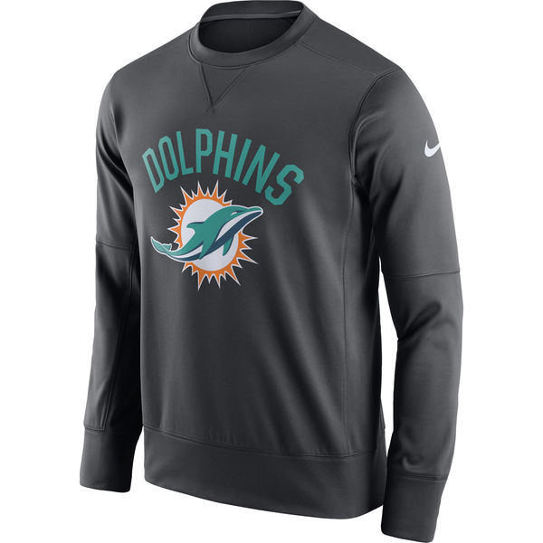 Men's Miami Dolphins  Anthracite Sideline Circuit Performance Sweatshirt