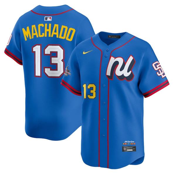 Men's National League 13 Manny Machado Blue 2025 All Star Edition Limited Stitched Baseball Jersey