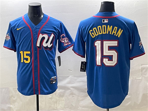 Men's National League 15 Hunter Goodman Blue 2025 All Star Edition Limited Stitched Baseball Jersey