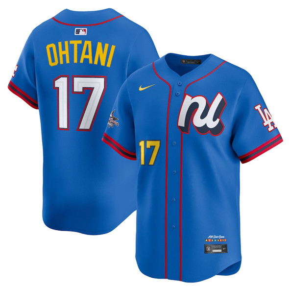 Men's National League 17 Shohei Ohtani Blue 2025 All Star Edition Limited Stitched Baseball Jersey