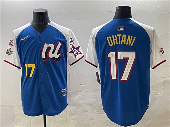 Men's National League 17 Shohei Ohtani Blue Alternate 2025 All Star With Patch Edition Limited Stitched Baseball Jersey