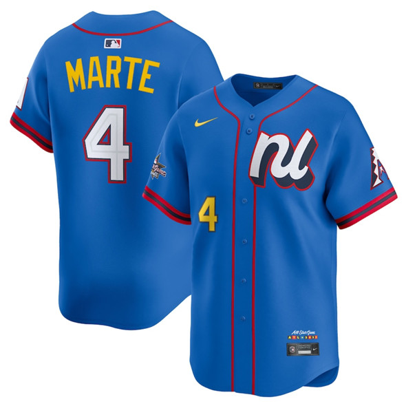 Men's National League 4 Ketel Marte Blue 2025 All Star Edition Limited Stitched Baseball Jersey