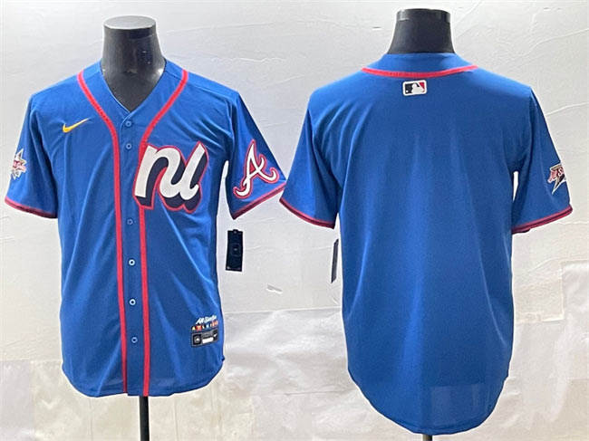 Men's National League Atlanta Braves Blank Blue 2025 All Star Edition Limited Stitched Baseball Jersey