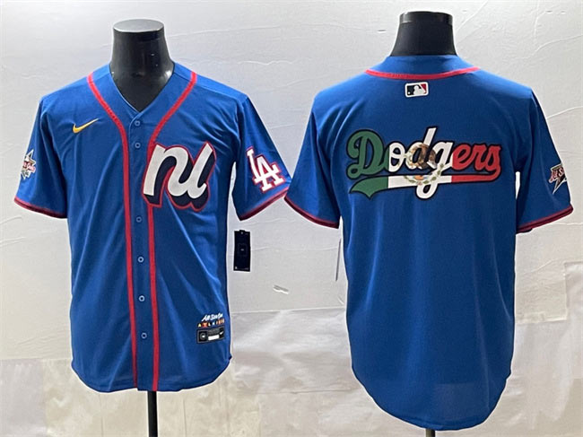 Men's National League Los Angeles Dodgers Team Big Logo Blue 2025 All Star Edition Limited Stitched Baseball Jersey