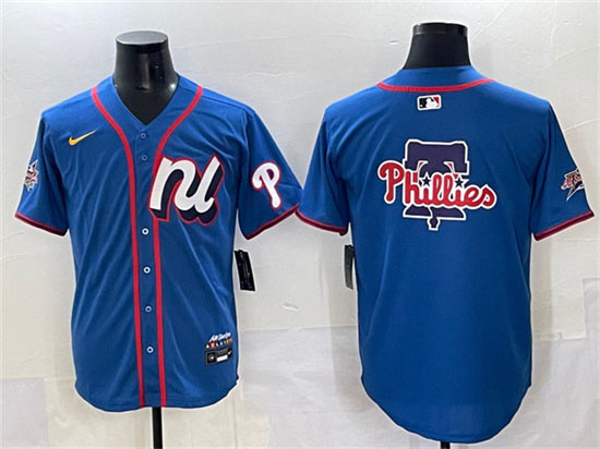 Men's National League Philadelphia Phillies Team Big Logo Blue 2025 All Star Edition Limited Stitched Baseball Jersey