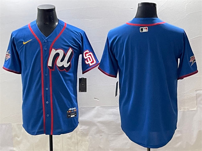 Men's National League San Diego Padres Blank Blue 2025 All Star Edition Limited Stitched Baseball Jersey
