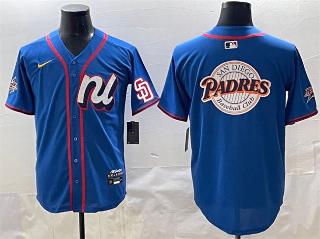 Men's National League San Diego Padres Team Big Logo Blue 2025 All Star Edition Limited Stitched Baseball Jersey