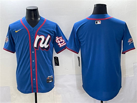 Men's National League St. Louis Cardinals Blank Blue 2025 All Star Edition Limited Stitched Baseball Jersey