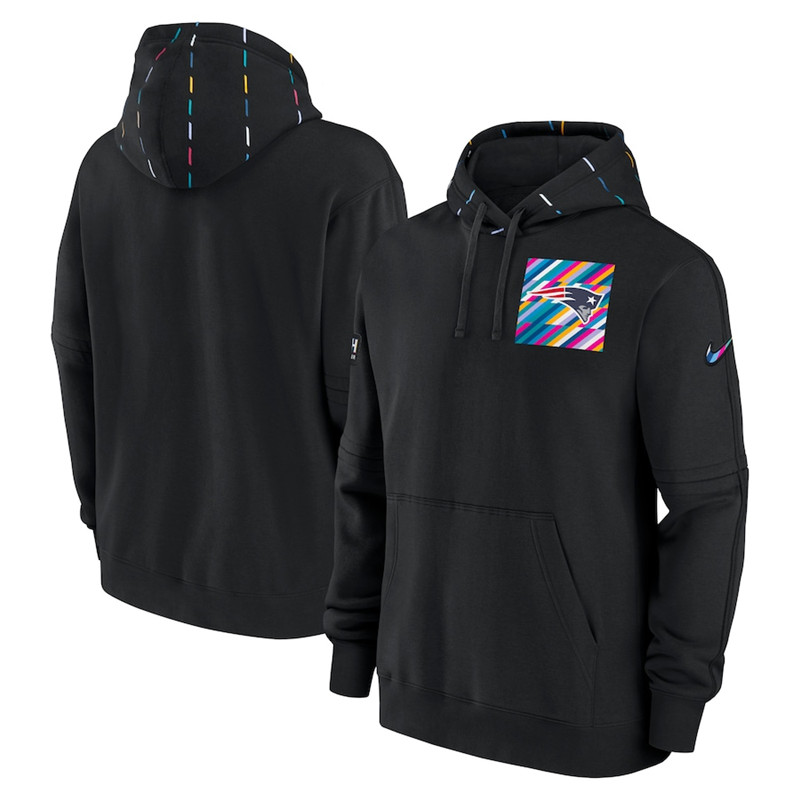 Men's New England Patriots Nike Black 2023 NFL Crucial Catch Club Pullover Hoodie