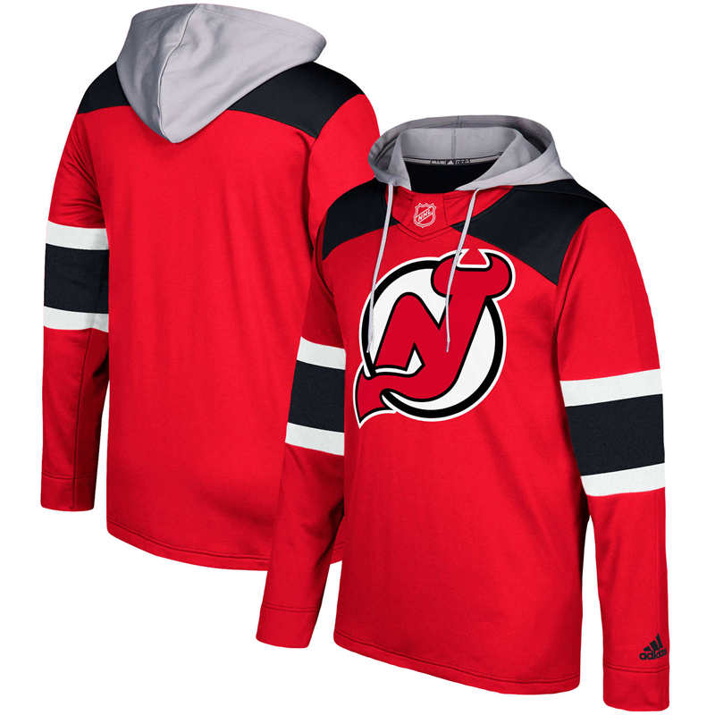 Men's New Jersey Devils  Red Silver Jersey Pullover Hoodie