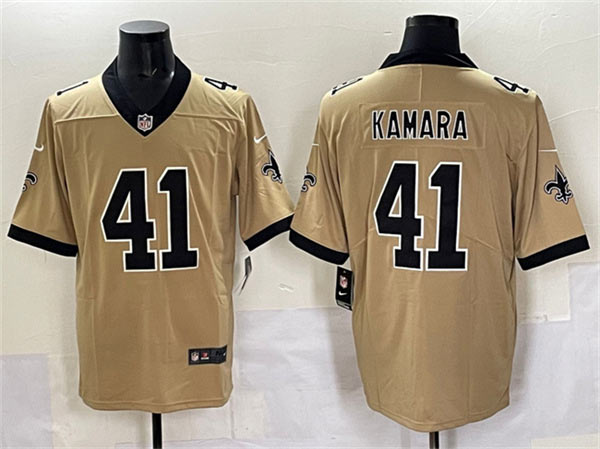 Men's New Orleans Saints 41 Alvin Kamara Gold Alternate Vapor Limited Football Stitched Jersey