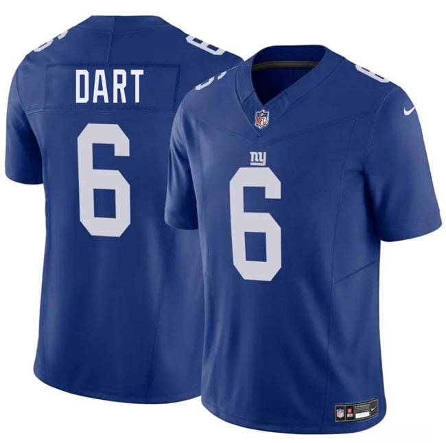 Men's New York Giants 6 Jaxson Dart Blue 2025 Draft F.U.S.E. Vapor Untouchable Limited Football Stitched Jersey