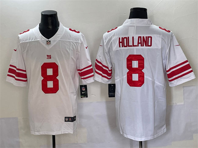 Men's New York Giants 8 Jevon Holland White 2025 Vapor Untouchable Limited Football Stitched Jersey