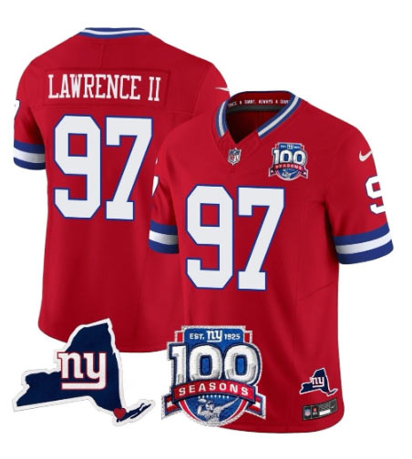 Men's New York Giants 97 Dexter Lawrence II Red 2025 F.U.S.E