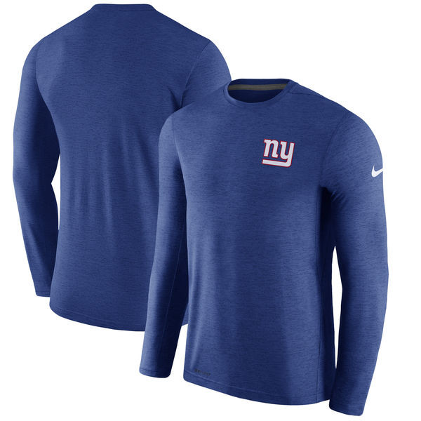 Men's New York Giants  Royal Coaches Long Sleeve Performance T Shirt