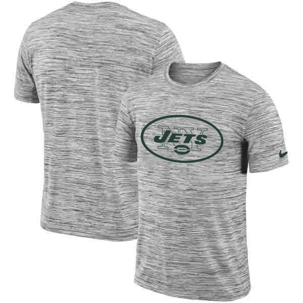 Men's New York Jets  Heathered Black Sideline Legend Velocity Travel Performance T Shirt