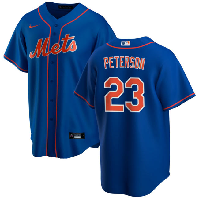 Men's New York Mets  23 David Peterson Royal Cool Base Stitched Baseball Jersey