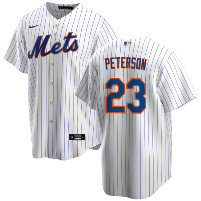 Men's New York Mets 23 David Peterson White Cool Base Stitched Baseball Jersey