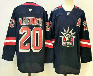 Men's New York Rangers 20 Chris Kreider Navy Reverse Retro Authentic Jersey