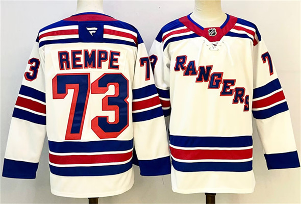 Men's New York Rangers 73 Matt Rempe White 2024 25 Away Stitched Hockey Jersey